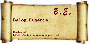 Balog Eugénia névjegykártya